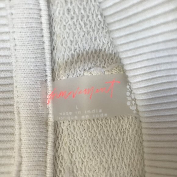 Free People Movement All Star Logo Pullover in Ivory/Black Combo size L NWT - Picture 5 of 6